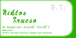 miklos krucso business card